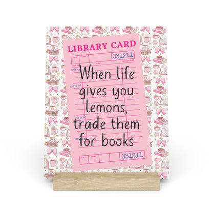 Trade Lemons for Books Bookshelf Decor with Stand