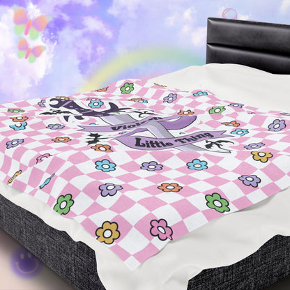 Pink Violent Little Thing Velveteen Plush Blanket