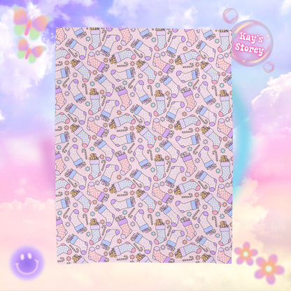 Christmas Stocking Bookish Velveteen Plush Blanket - Cozy Reading Throw