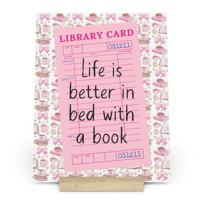 Life is Better in Bed with a Book Bookshelf Decor with Stand