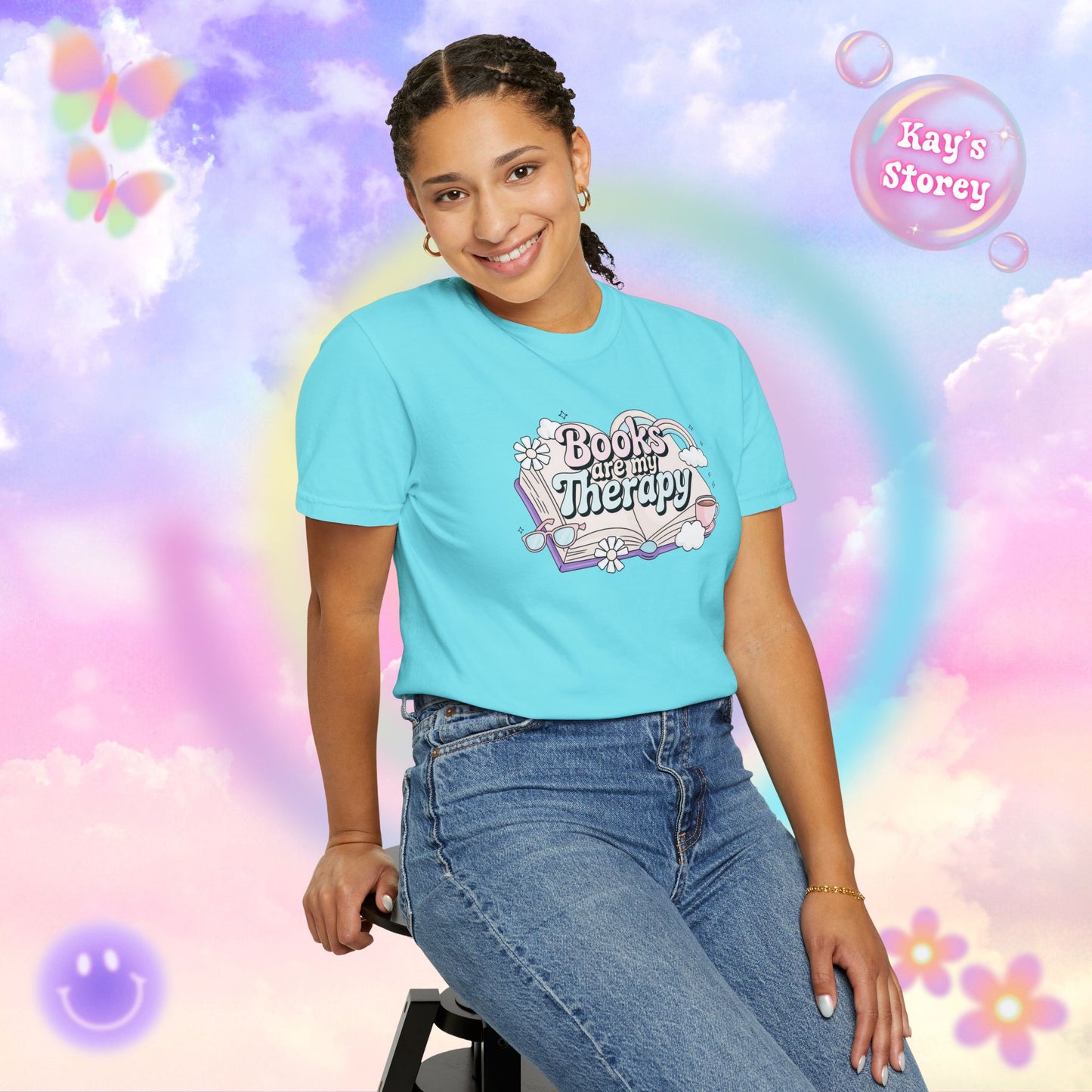 Books Are My Therapy Comfort Colors T-Shirt