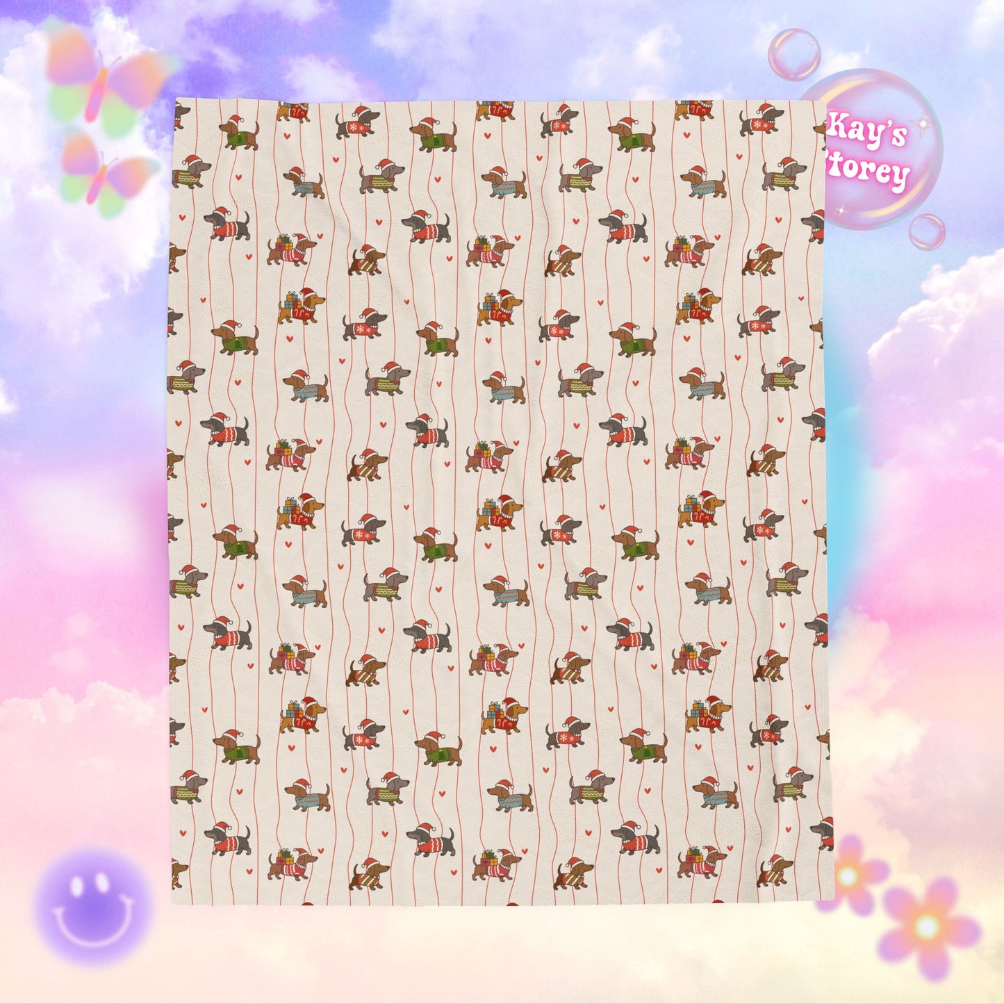 Christmas Weiners Bookish Velveteen Plush Blanket - Cozy Reading Throw