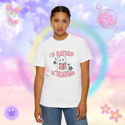 Ghostie I'd Rather Be Reading Comfort Colors T-Shirt