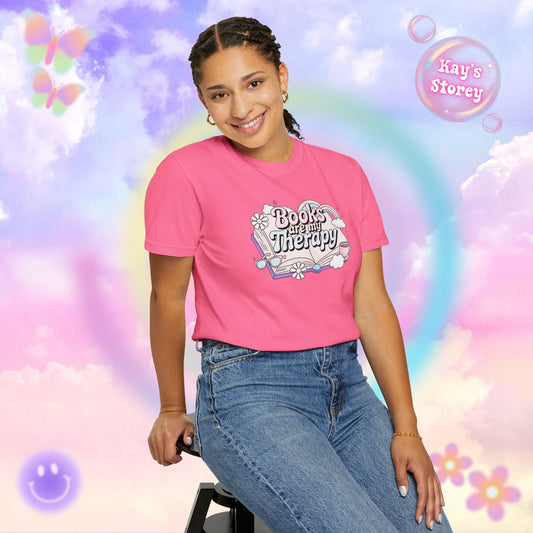 Books Are My Therapy Comfort Colors T-Shirt