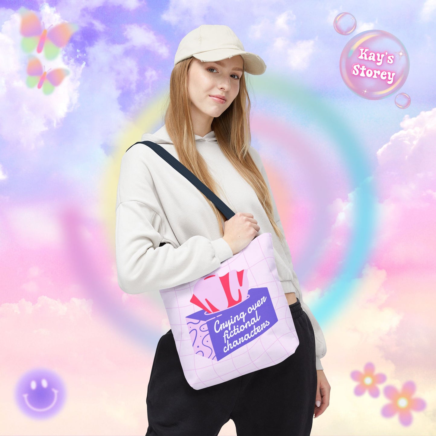 Crying over Fictional Characters Tote Bag