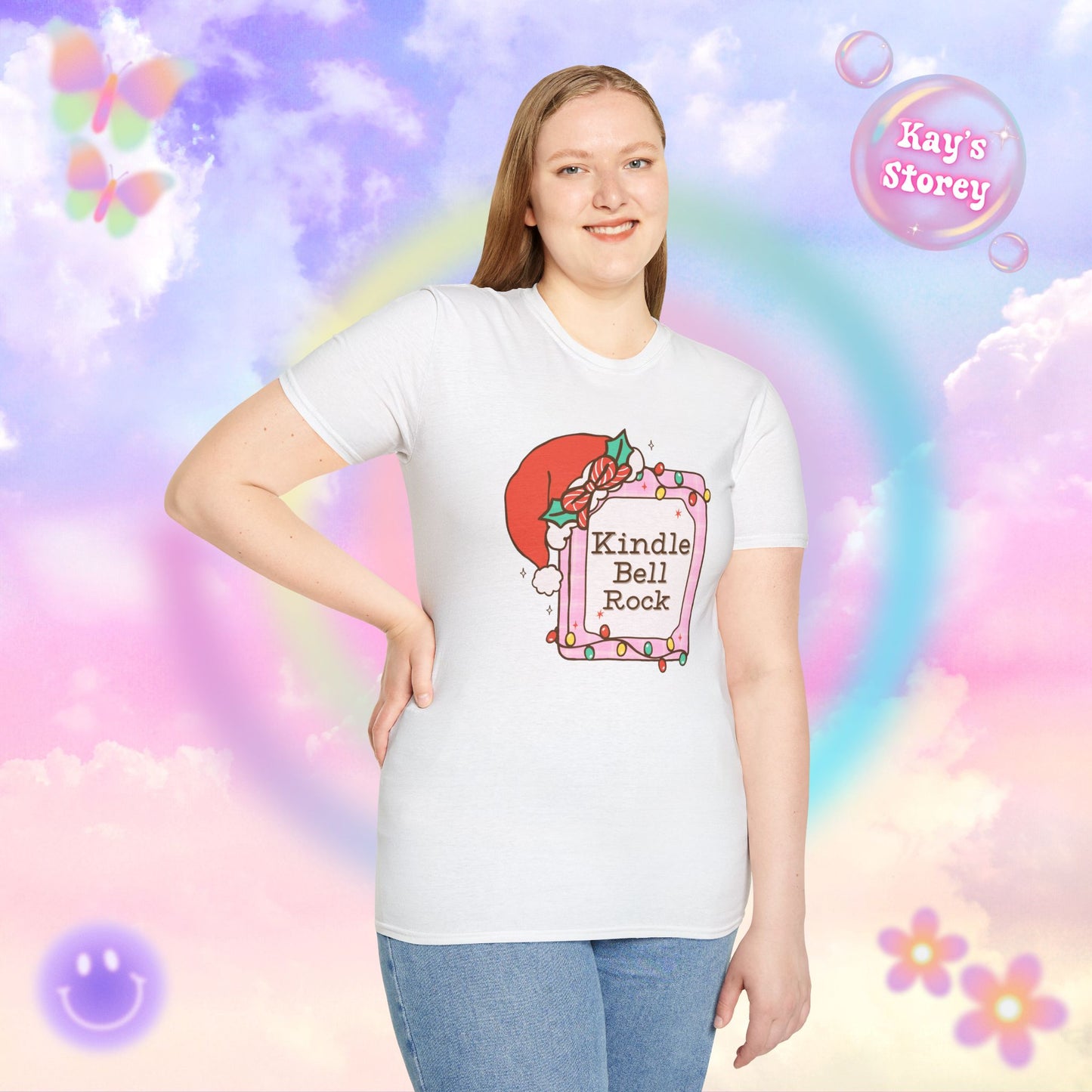 Kindle Bell Rock Bookish Holiday T-Shirt - Book Lover Christmas Shirt