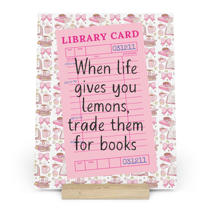 Trade Lemons for Books Bookshelf Decor with Stand