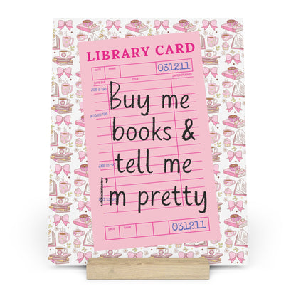 Buy Me Books & Tell Me I'm Pretty Bookshelf Decor with Stand