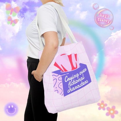 Crying over Fictional Characters Tote Bag