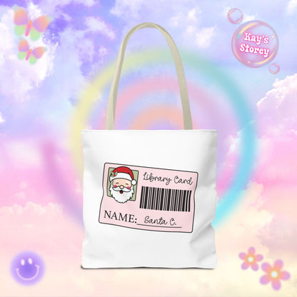 Santa Library Card Tote Bag