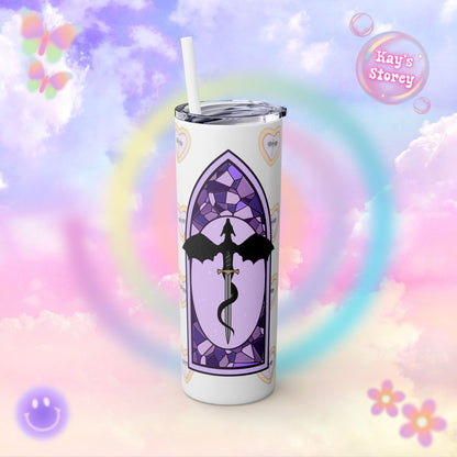 Fourth Wing Fantasy Tumbler, Romantasy Book Girl, Fourth Wing Fan Cup, Violent Little Thing Tumbler with Straw, 20oz
