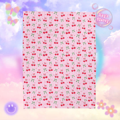 Christmas Cherries Bookish Velveteen Plush Blanket - Cozy Reading Throw