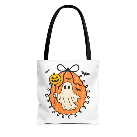 Spooky Season Ghost Balloon Tote Bag