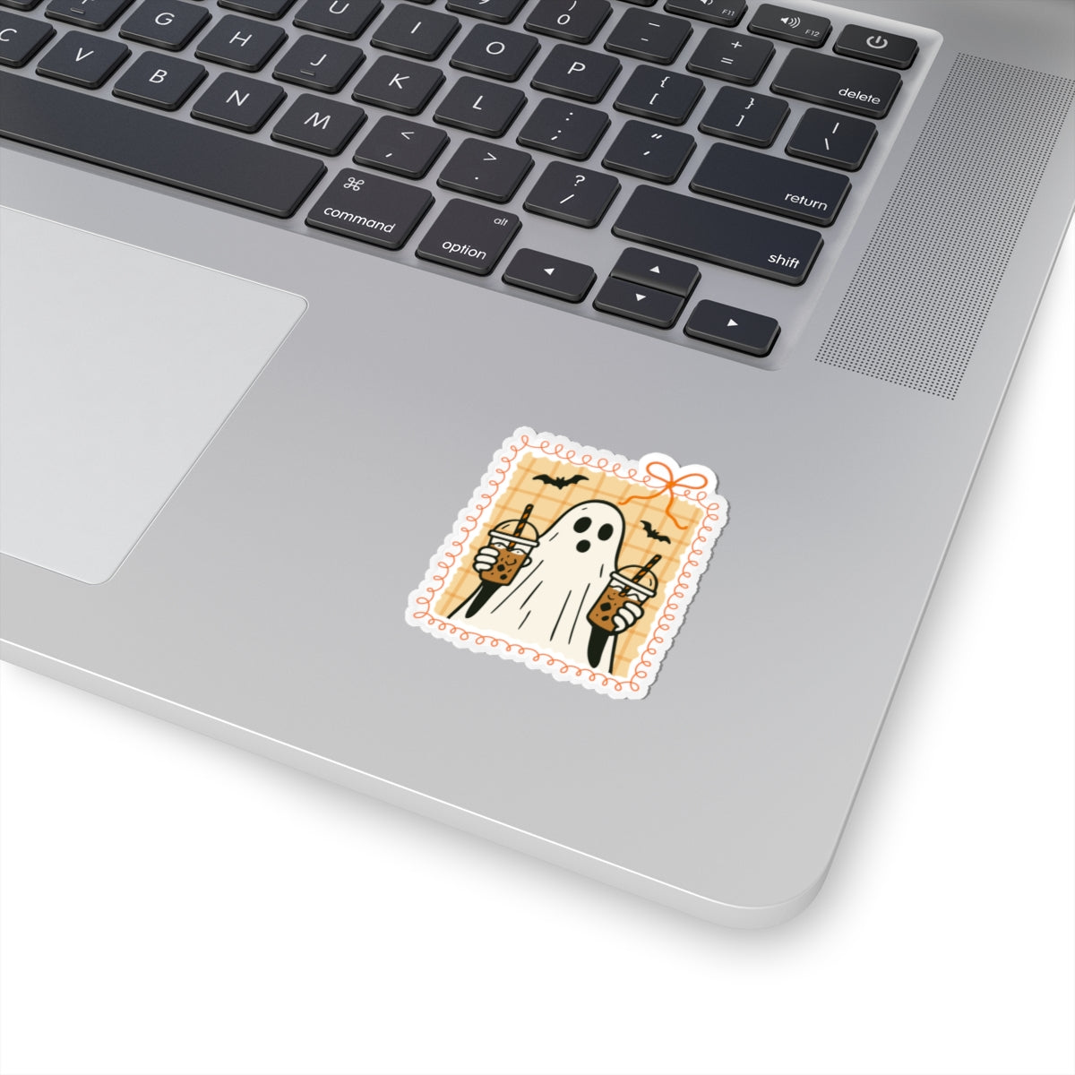 Coffee for Boo Sticker - Kiss-Cut Stickers, Halloween Sticker, Cute Ghost Design, Spooky Sticker, Decorative Sticker for Journals