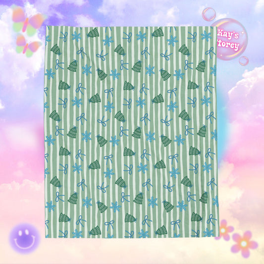 Christmas Trees Bookish Velveteen Plush Blanket - Cozy Reading Throw