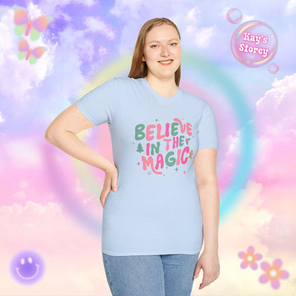 Believe in the Magic Bookish Holiday T-Shirt - Book Lover Christmas Shirt