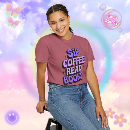Sip Coffee Read Books Comfort Colors T-Shirt