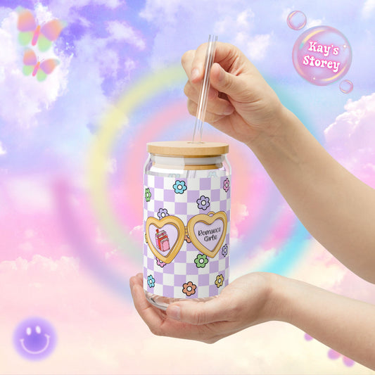 Purple Romance Girlie Sipper Glass, 16oz
