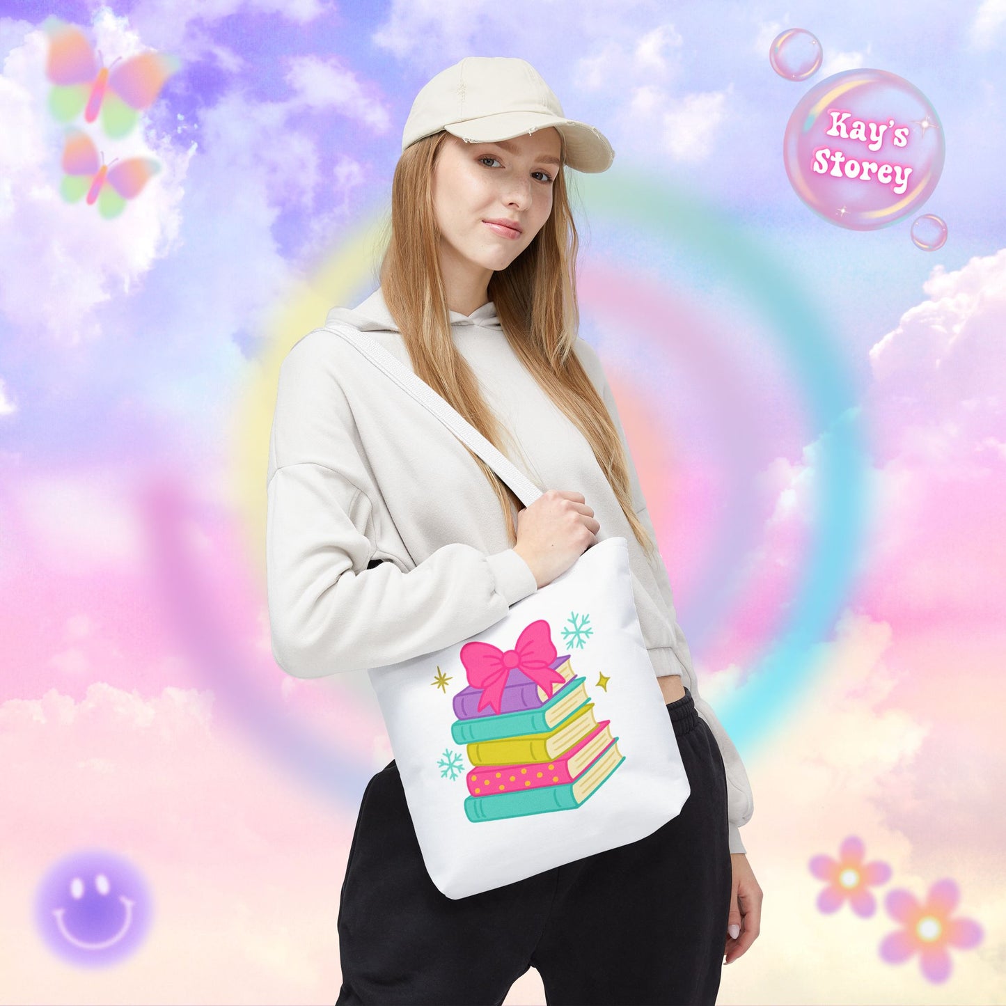 Book Stack Christmas Tote Bag