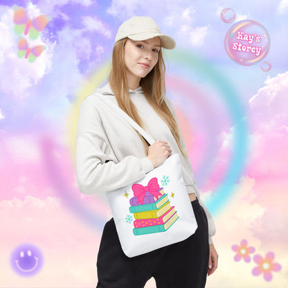 Book Stack Christmas Tote Bag