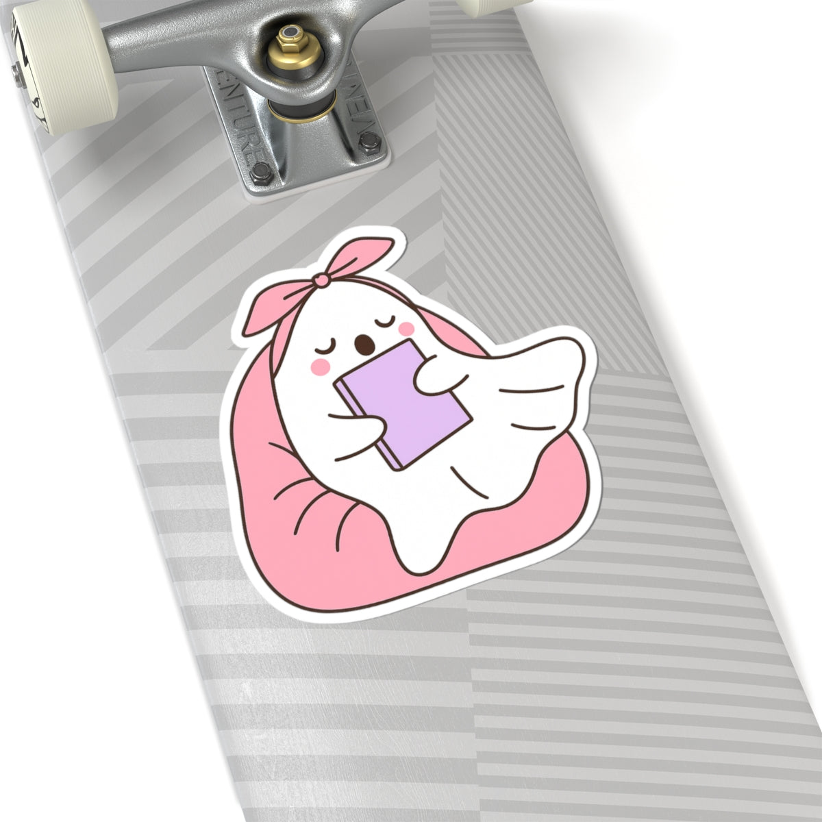 Ghostly Reading Kiss-Cut Sticker, Book Lover Sticker, Cute Sticker Set, Spooky Decals, Halloween Stickers, Vinyl Ghost Stickers