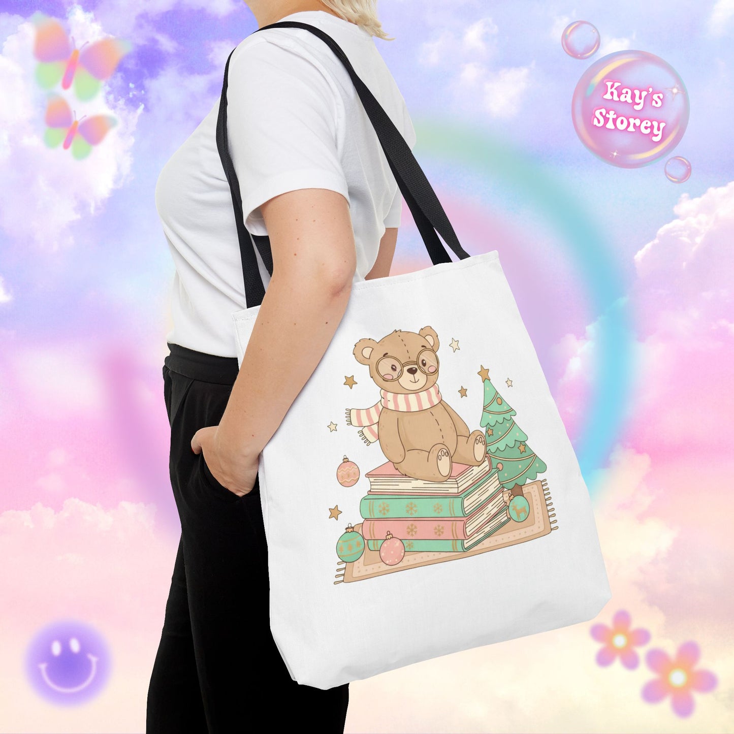 Bear & Books Tote Bag