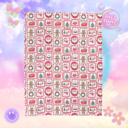 Holiday Bookish Velveteen Plush Blanket - Cozy Reading Throw