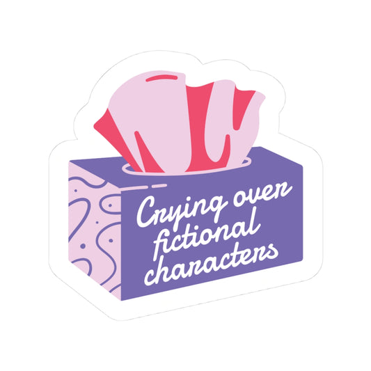 Crying Over Fictional Characters Sticker