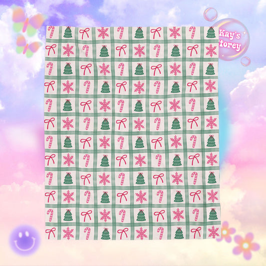 Christmas Icons Bookish Velveteen Plush Blanket - Cozy Reading Throw