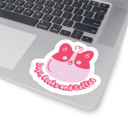 Dogs, Books & Coffee Sticker