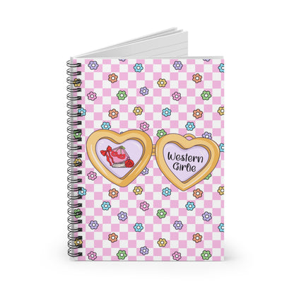 Pink Western Girlie Spiral Notebook - Ruled Line