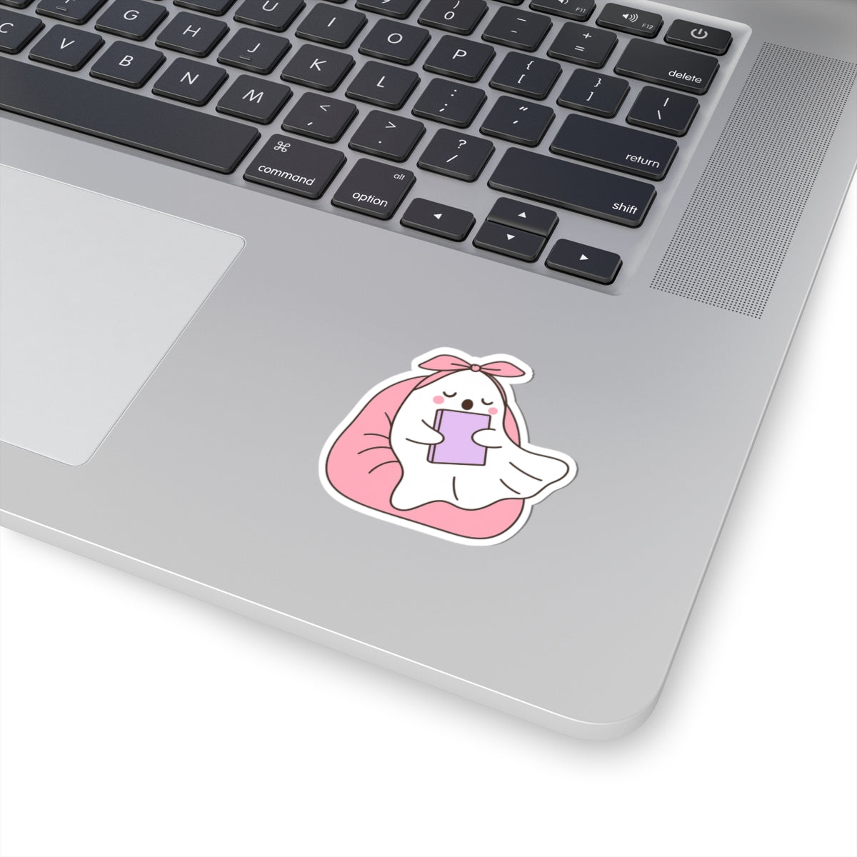 Ghostly Reading Kiss-Cut Sticker, Book Lover Sticker, Cute Sticker Set, Spooky Decals, Halloween Stickers, Vinyl Ghost Stickers