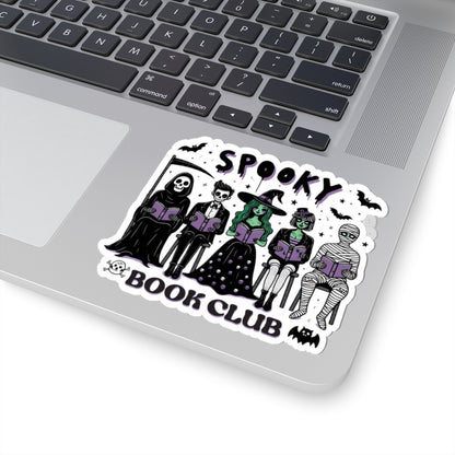 Spooky Book Club Sticker - Kiss-Cut Stickers, Halloween Sticker, Cute Book Club Design, Spooky Sticker, Decorative Sticker for Journals
