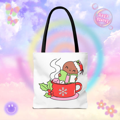Hot Cocoa & Books Tote Bag