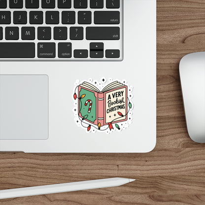 A Very Bookish Christmas Bookish Holiday Die-Cut Sticker - Festive Reading-Themed Sticker