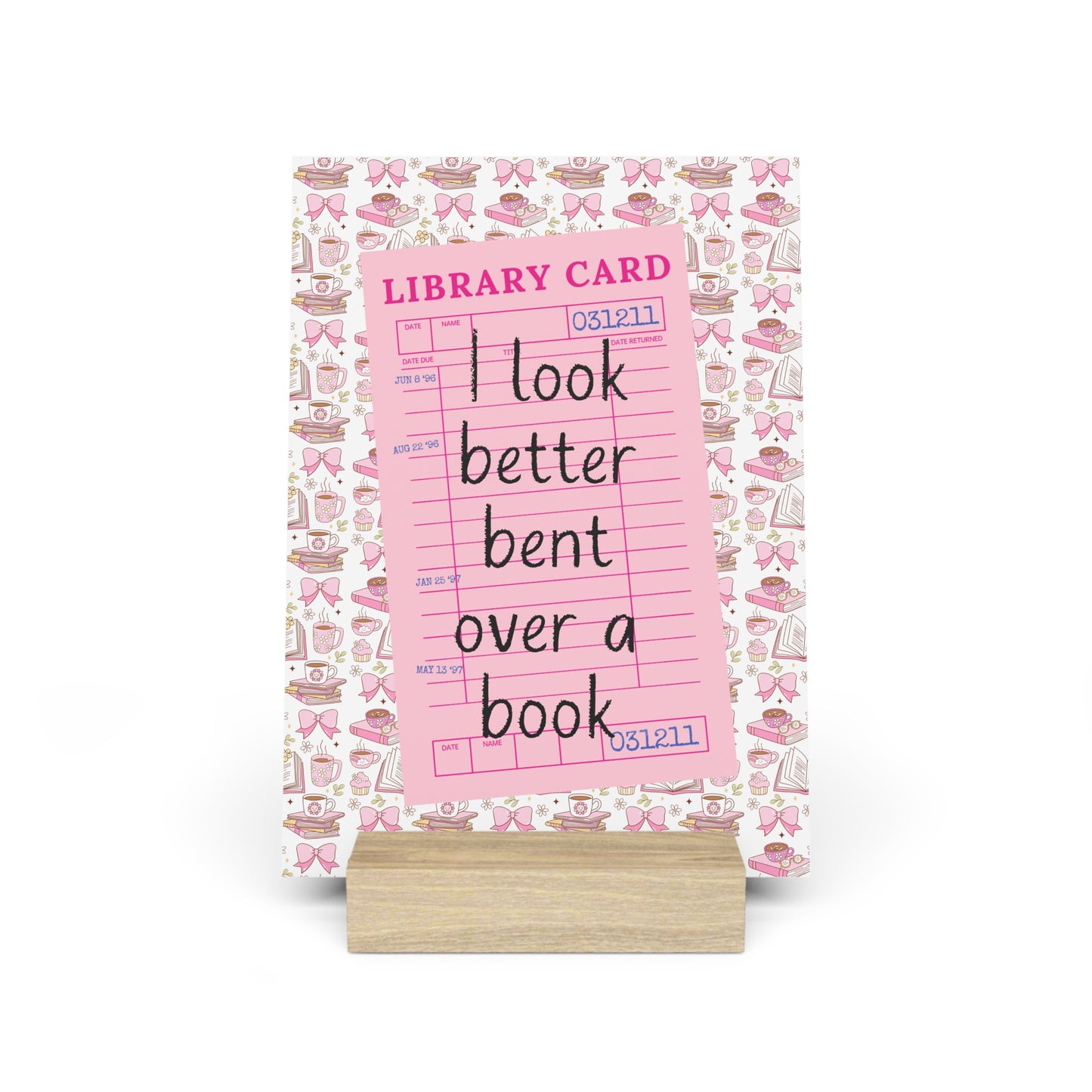 Bent Over a Book Bookshelf Decor with Stand
