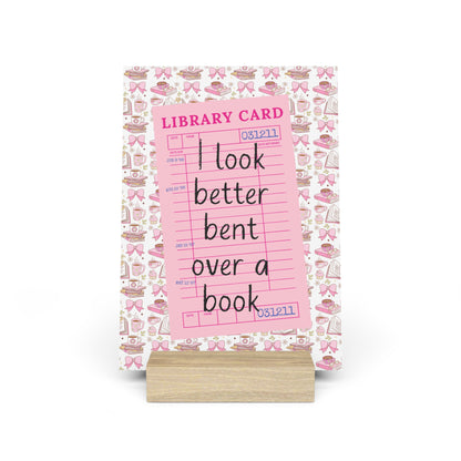 Bent Over a Book Bookshelf Decor with Stand