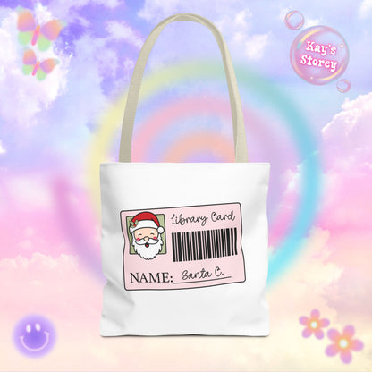 Santa Library Card Tote Bag