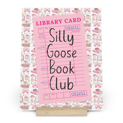 Silly Goose Book Club Bookshelf Decor with Stand