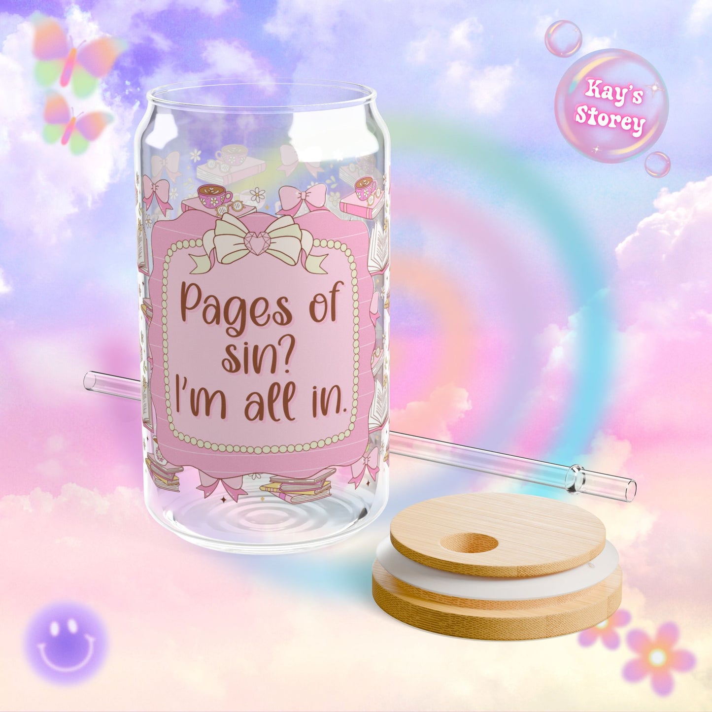 Pages of Sin? I'm All In Sipper Glass