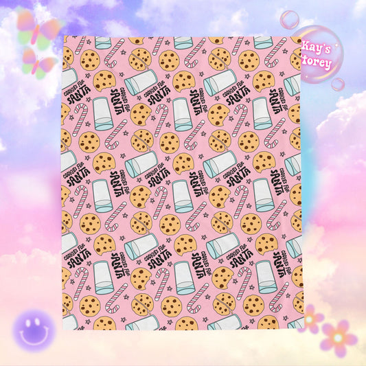 Cookies for Santa Bookish Velveteen Plush Blanket - Cozy Reading Throw