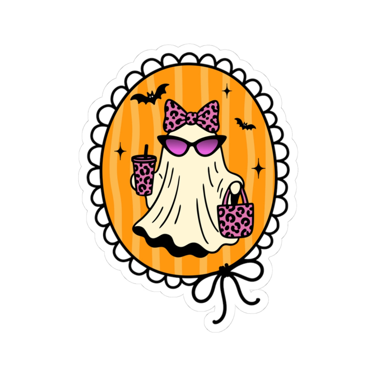 That Ghoul in Frame Sticker - Kiss-Cut Stickers, Halloween Sticker, Fancy Ghost Design, Spooky Sticker, Decorative Sticker for Journals