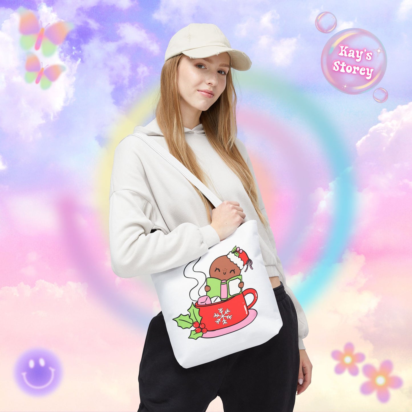 Hot Cocoa & Books Tote Bag