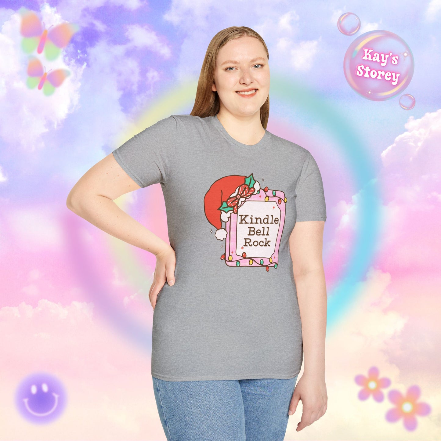 Kindle Bell Rock Bookish Holiday T-Shirt - Book Lover Christmas Shirt