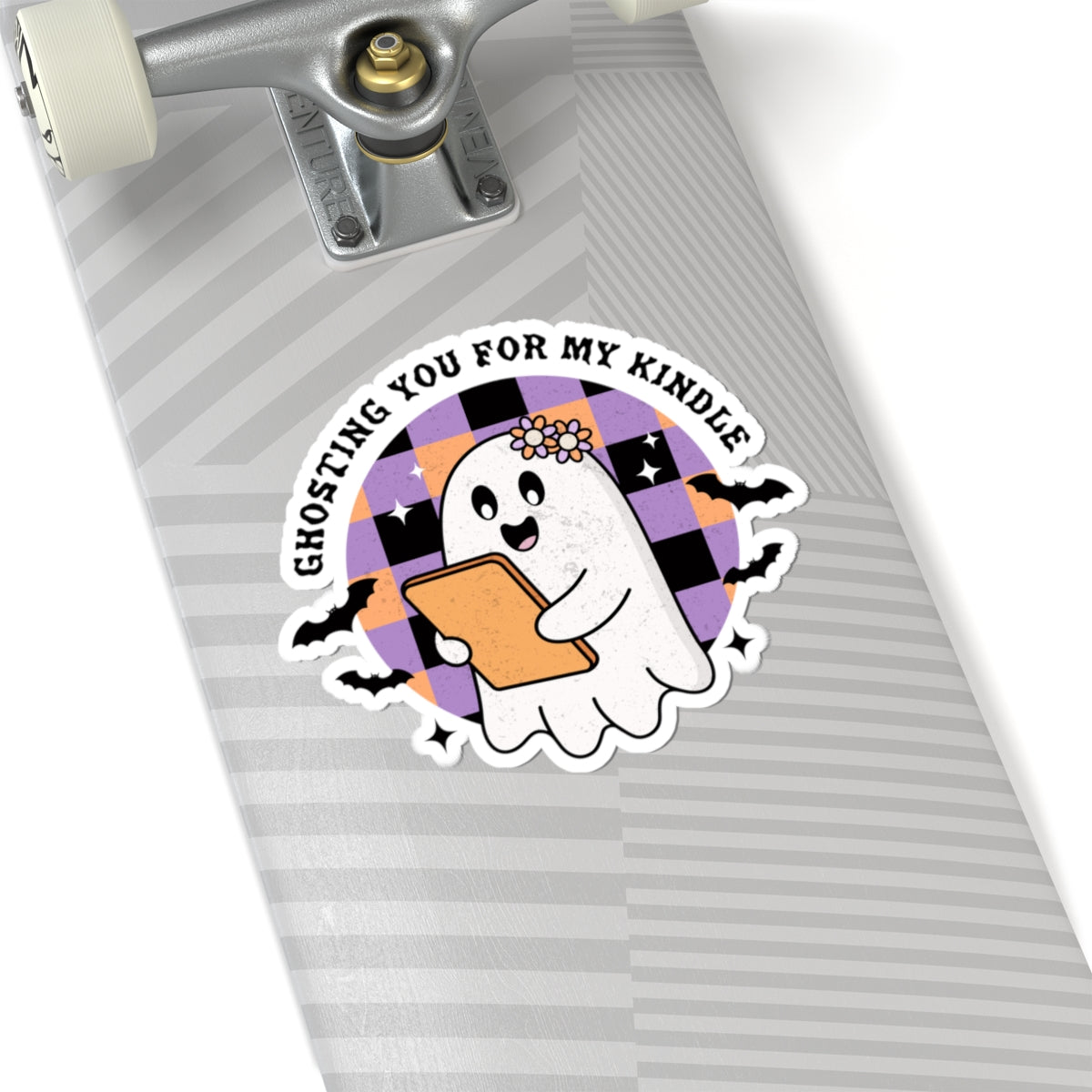Ghostly Reading Kiss-Cut Sticker, Book Lover Sticker, Cute Sticker Set, Spooky Decals, Halloween Stickers, Vinyl Ghost Stickers