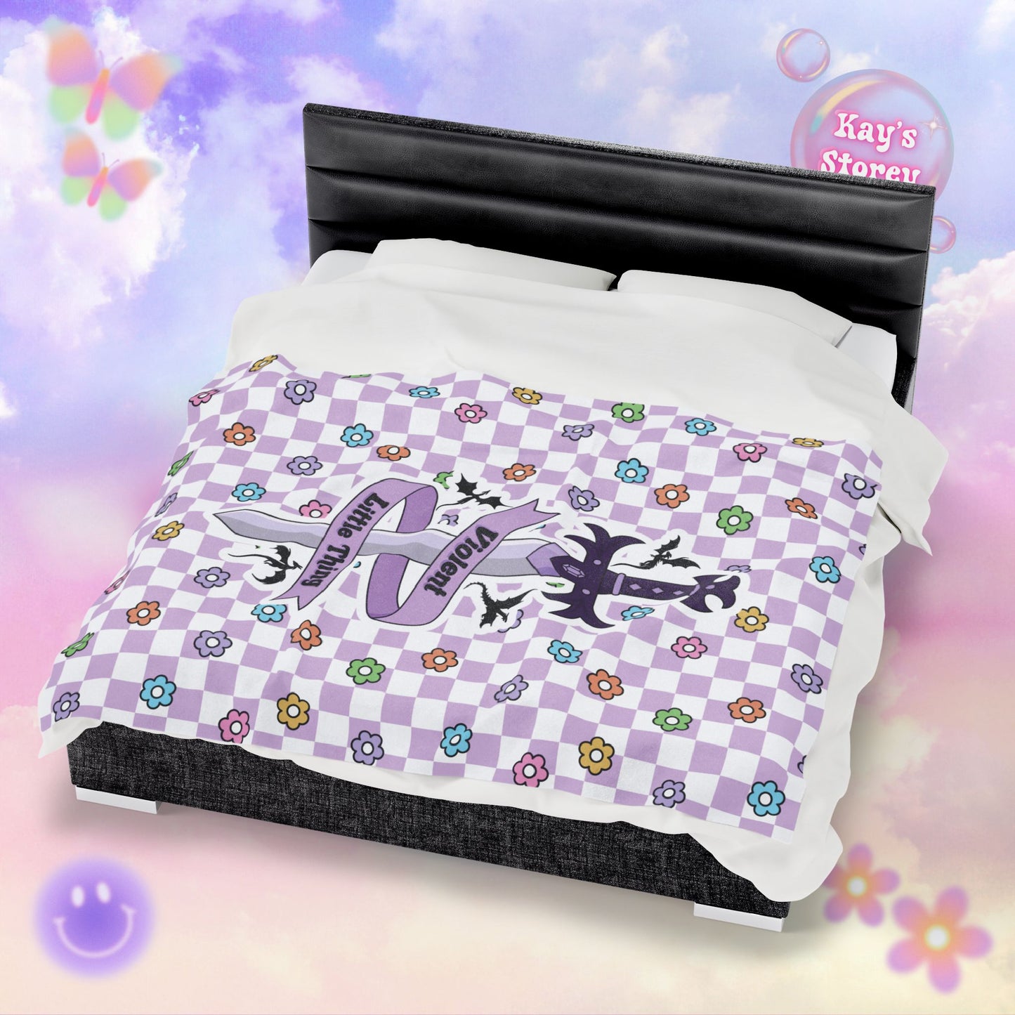Purple Violent Little Thing Velveteen Plush Blanket