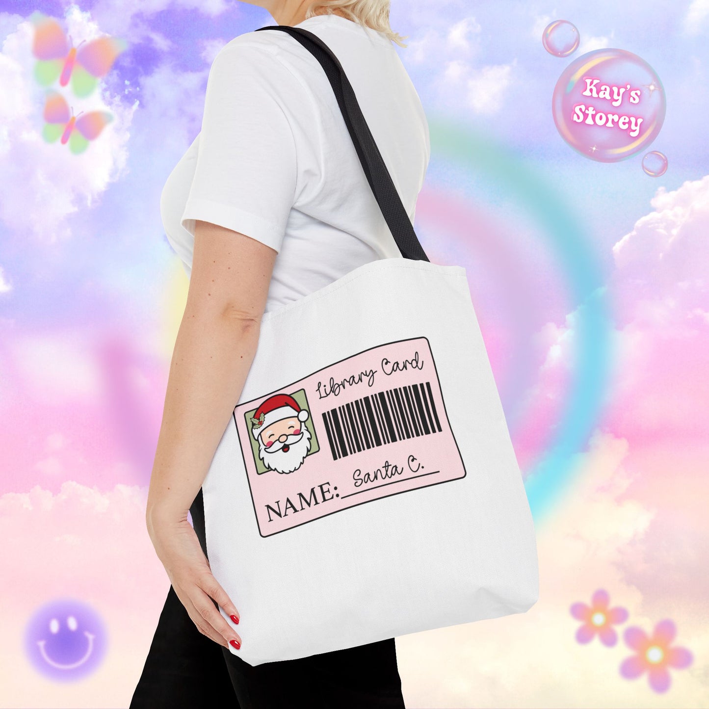 Santa Library Card Tote Bag