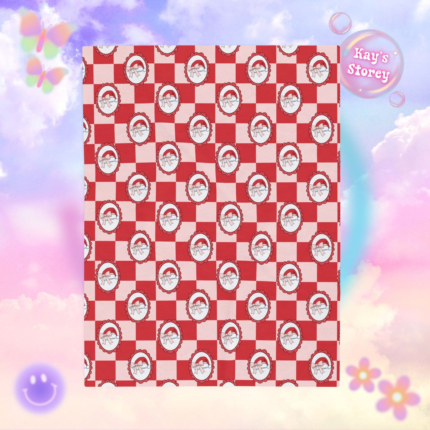 Santa Hats Bookish Velveteen Plush Blanket - Cozy Reading Throw