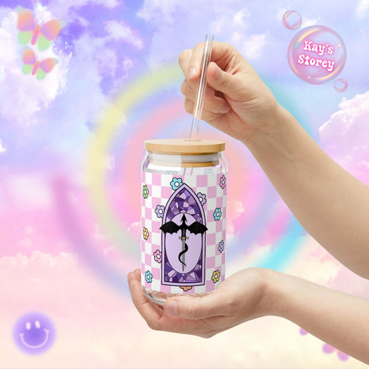 Pink Romantasy Sipper Glass, 16oz
