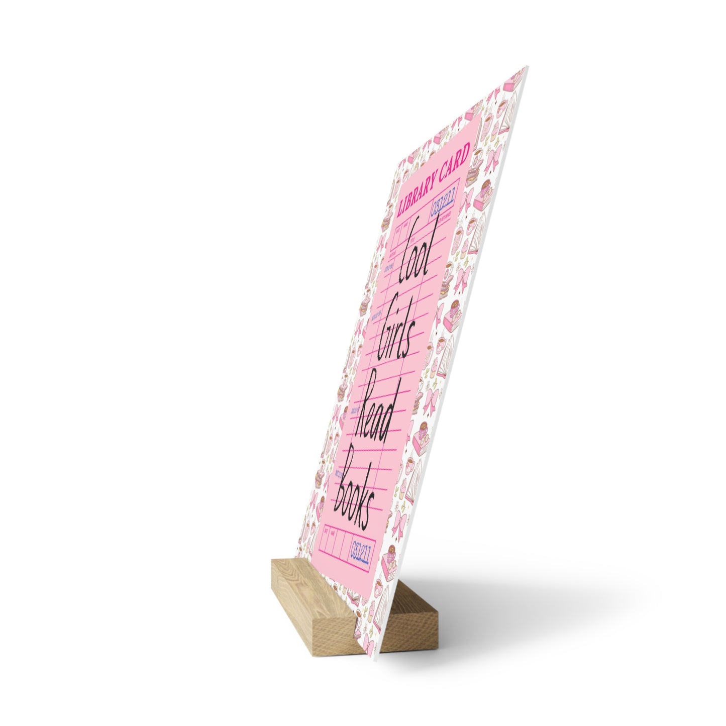 Cool Girls Read Books Bookshelf Decor with Stand